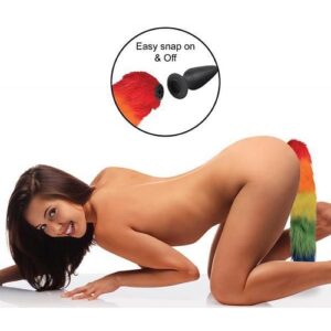 Interchangeable Rainbow Fox Tail