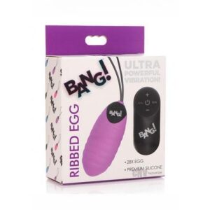 Bang 28x Ribbed Silicone Egg Purple