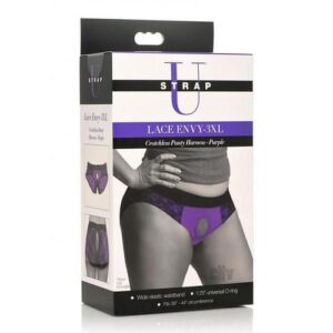 Strap U Lace Envy Crotchless 3xl Purple