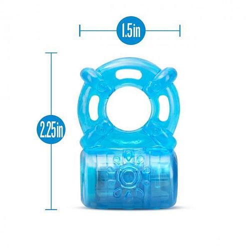 Stay Hard - Rechargeable 5 Function Cock Ring - Blue - Image 3