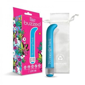 Prints Charming Buzzed 7 G Spot Vibe Stoner Chick Blue "