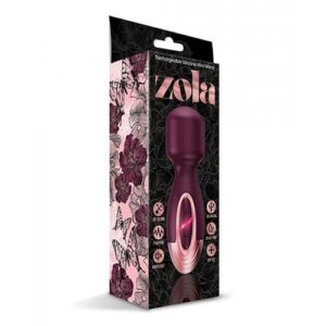 Zola Rechargeable Silicone Mini Wand - Burgundy/rose Gold