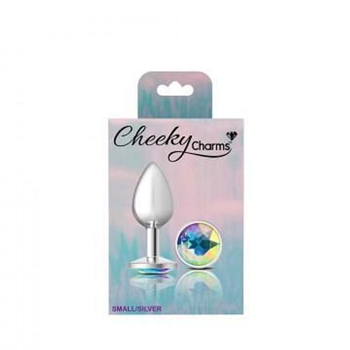 Cheeky Charms Round Clear Iridescent Small Silver Plug - Image 2