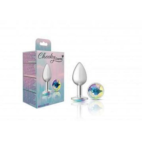 Cheeky Charms Round Clear Iridescent Small Silver Plug - Image 3