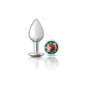 Cheeky Charms Round Rainbow Medium Silver Plug