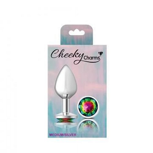 Cheeky Charms Round Rainbow Medium Silver Plug - Image 2