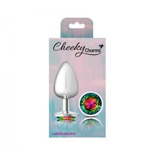 Cheeky Charms Round Rainbow Large Silver Plug - Image 2