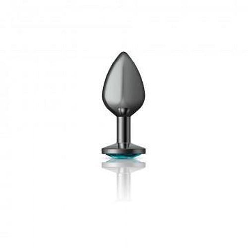 Cheeky Charms Round Teal Medium Gunmetal Butt Plug - Image 3