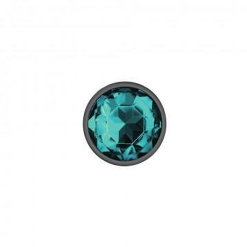 Cheeky Charms Round Teal Medium Gunmetal Butt Plug - Image 4