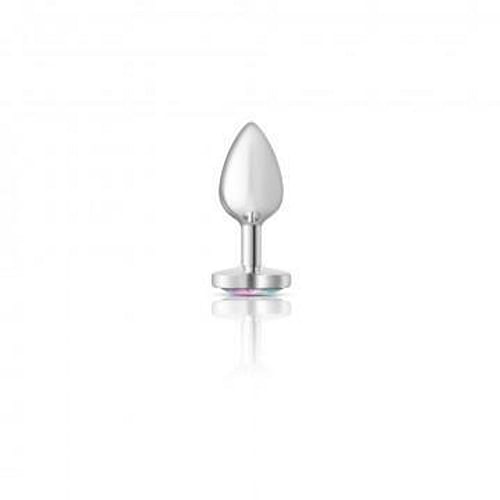 Cheeky Charms Heart Clear Iridescent Small Silver Plug - Image 4
