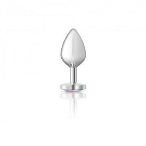 Cheeky Charms Heart Clear Iridescent Medium Silver Plug - Image 4