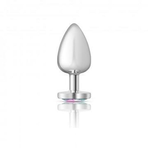 Cheeky Charms Heart Clear Iridescent Large Silver Plug - Image 4