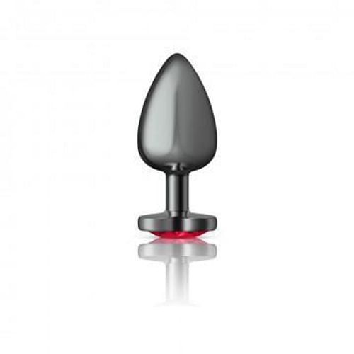 Cheeky Charms Heart Deep Red Large Gunmetal Butt Plug - Image 3