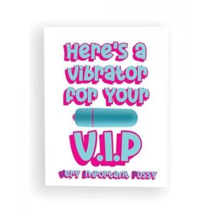 Here's A Vibrator For Your V.i.p Naughty Greeting Card W/rock Candy Vibrator & Towelettes
