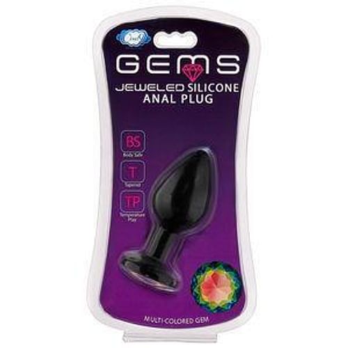 Cloud 9 Gems Black Silicone Anal Plug Medium - Image 2