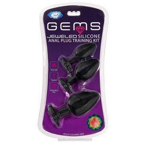 Cloud 9 Gems Black Silicone Anal Plug Kit - Image 2
