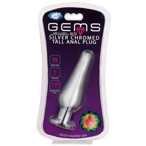 Cloud 9 Gems Silver Chromed Tall Anal Plug Medium - Image 2