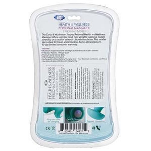Cloud 9 Health & Wellness Teal Personal Mushroom Massager - Image 3