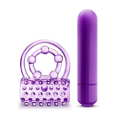 The Player Vibrating Double Strap Cock Ring Purple - Image 2
