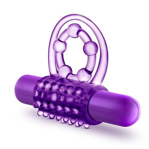 The Player Vibrating Double Strap Cock Ring Purple - Image 3