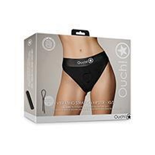 Shots Ouch Vibrating Strap On Hipster - Black Xs/s