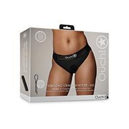 Shots Ouch Vibrating Strap On Hipster - Black M/l