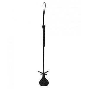 Ouch Heart Crop with Lace Large Black