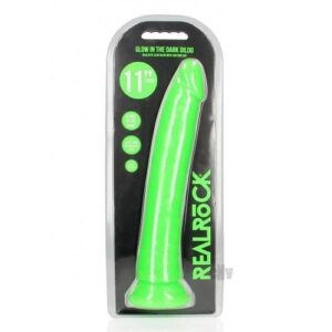 Realrock Slim Dildo 11 Gitd Green