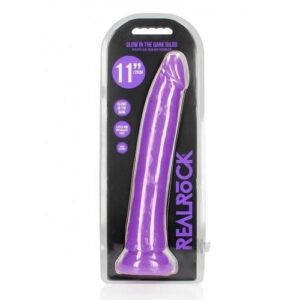 Realrock Slim Dildo 11 Gitd Purple