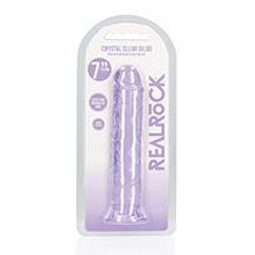Shots Realrock Crystal Clear 7" Straight Dildo W/suction Cup - Purple