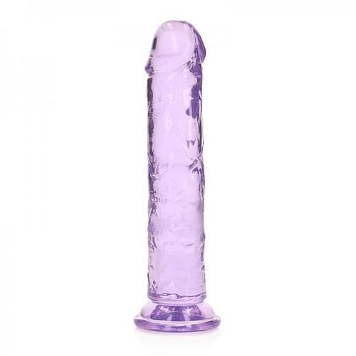 Shots Realrock Crystal Clear 7" Straight Dildo W/suction Cup - Purple - Image 2
