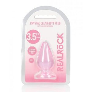 Shots Realrock Crystal Clear 3.5" Anal Plug - Pink