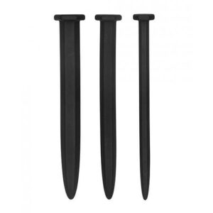Silicone Rugged Nail Plug Set Urethral Sounding Black