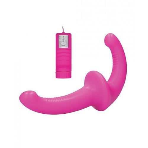 Ouch Vibrating Silicone Strapless Strap On Pink - Image 2