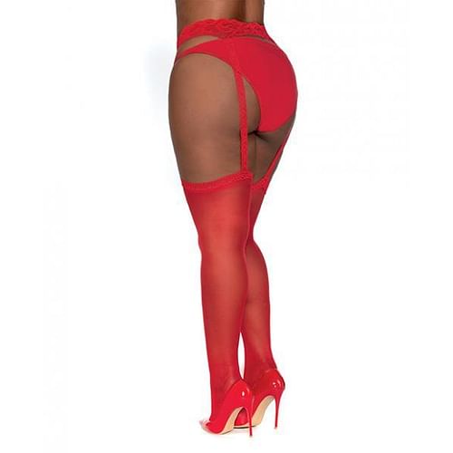 Pantyhose W/ Garters Red Q/s - Image 2