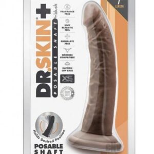 Dr Skin Plus Posable Dildo 7 Chocolate