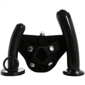 Bend Over Intermediate Vibrating Harness Black