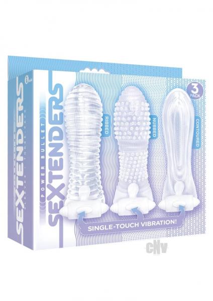 Vibrating Sextenders 3 Pack Nubbed Contoured Ribbed - Image 2