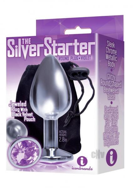 The Silver Starter Bejeweled Steel Plug Violet - Image 2