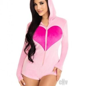 Sweetheart Bear Romper Md Pnk