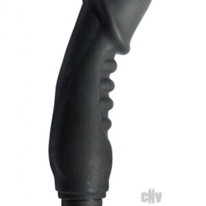 Silicone Ribbed Vibrating Penis Black