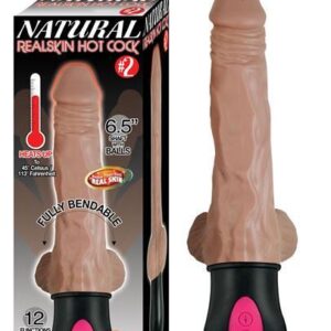 Natural Realskin Hot Cock 2 Brown Vibrating Dildo