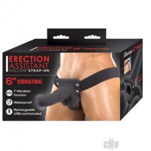 Erect Assist Hollow Vibe Strapon 6 Blk