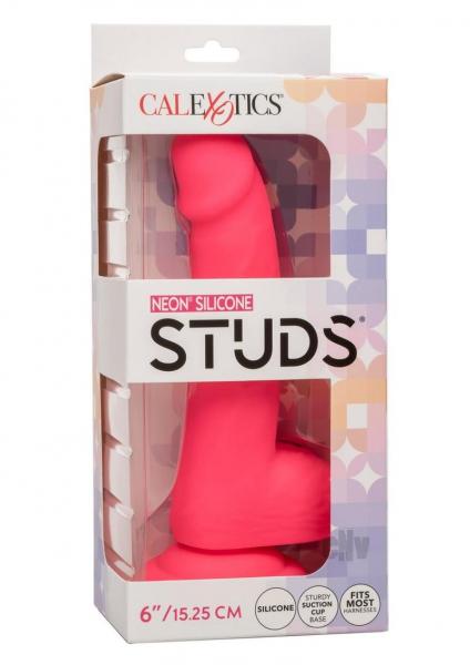 Neon Silicone Studs 6 Dildo Pink