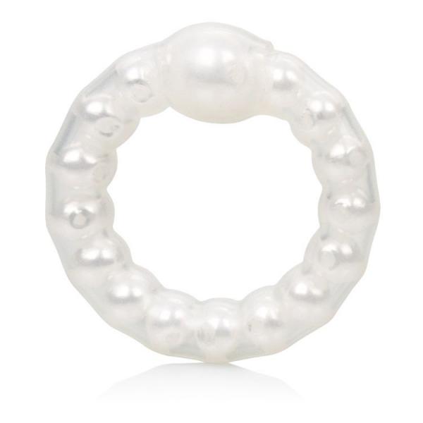 Pearl Beaded Prolong Cock Ring White - Image 2