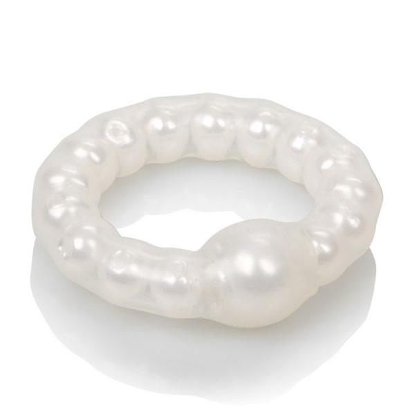 Pearl Beaded Prolong Cock Ring White - Image 4