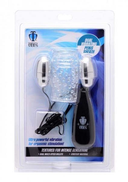 Dual Vibrating Penis Sheath Clear Stroker - Image 3