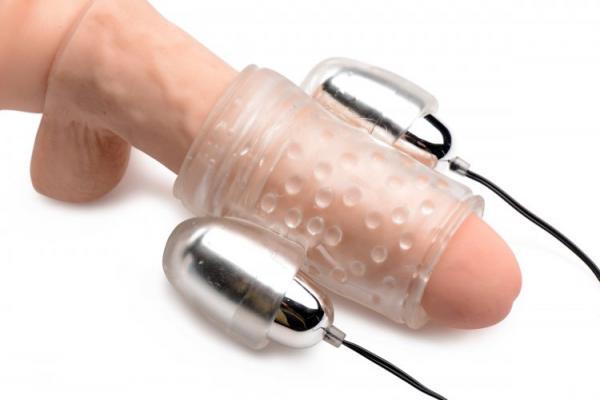 Dual Vibrating Penis Sheath Clear Stroker - Image 4