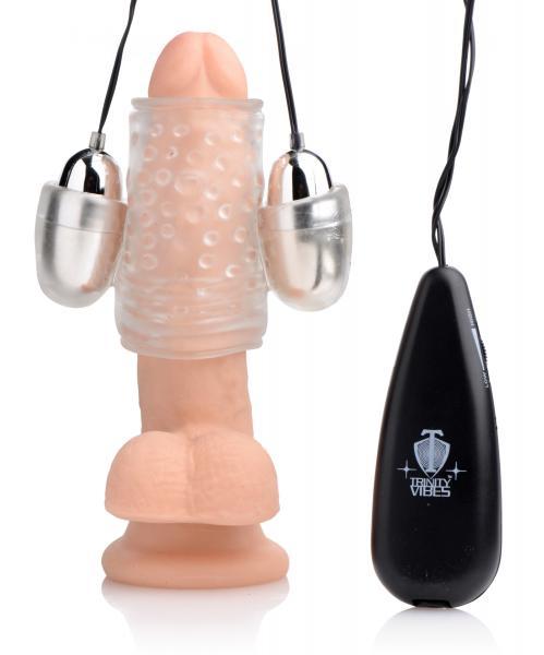 Dual Vibrating Penis Sheath Clear Stroker - Image 5