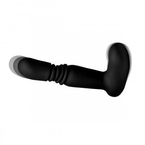 Silicone Thrusting Anal Plug With Remote Control Black - Image 2